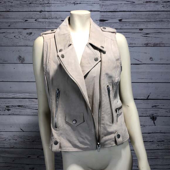 Blank NYC Suede Leather cZip Front Moto Vest size medium - Picture 7 of 12